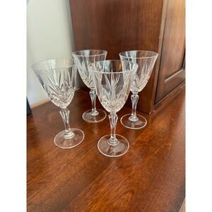 Cristal De Flandre Salzburg  Goblets. Cut 24% Lead Crystal. Pineapple Design.